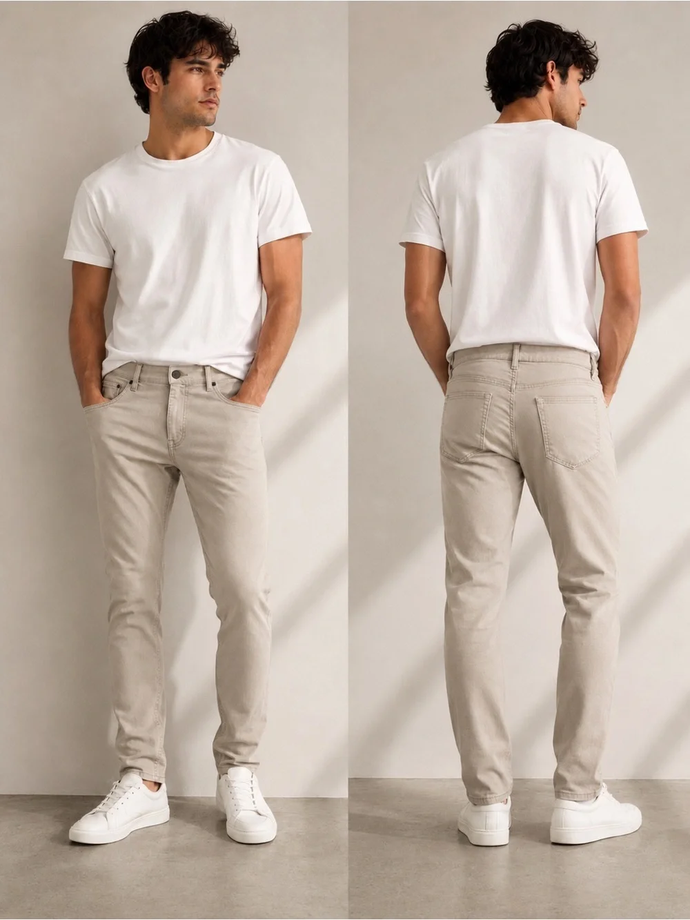 Banana Republic Slim Fit Beige Denim Jeans Men’s Stretch Cotton Pants 38x32